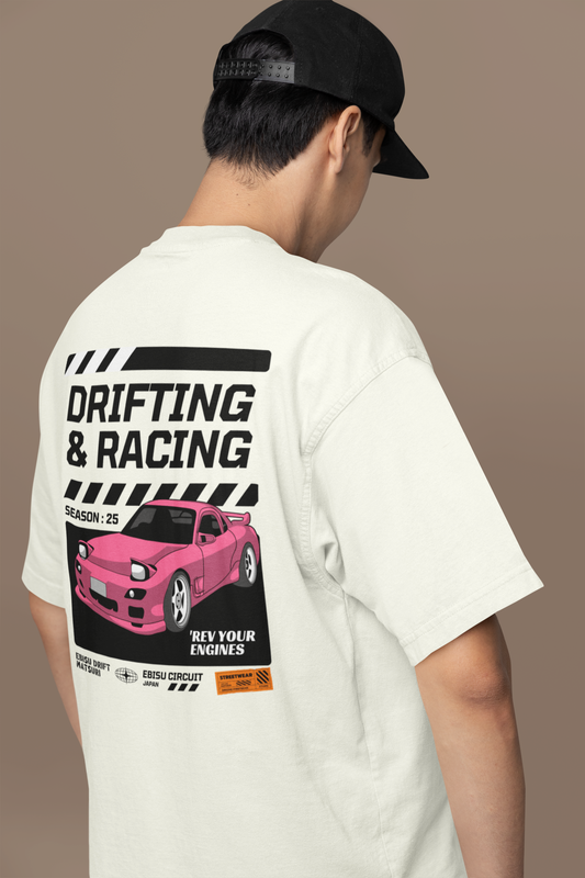 Oversized Printed T-shirt – Drift Racing