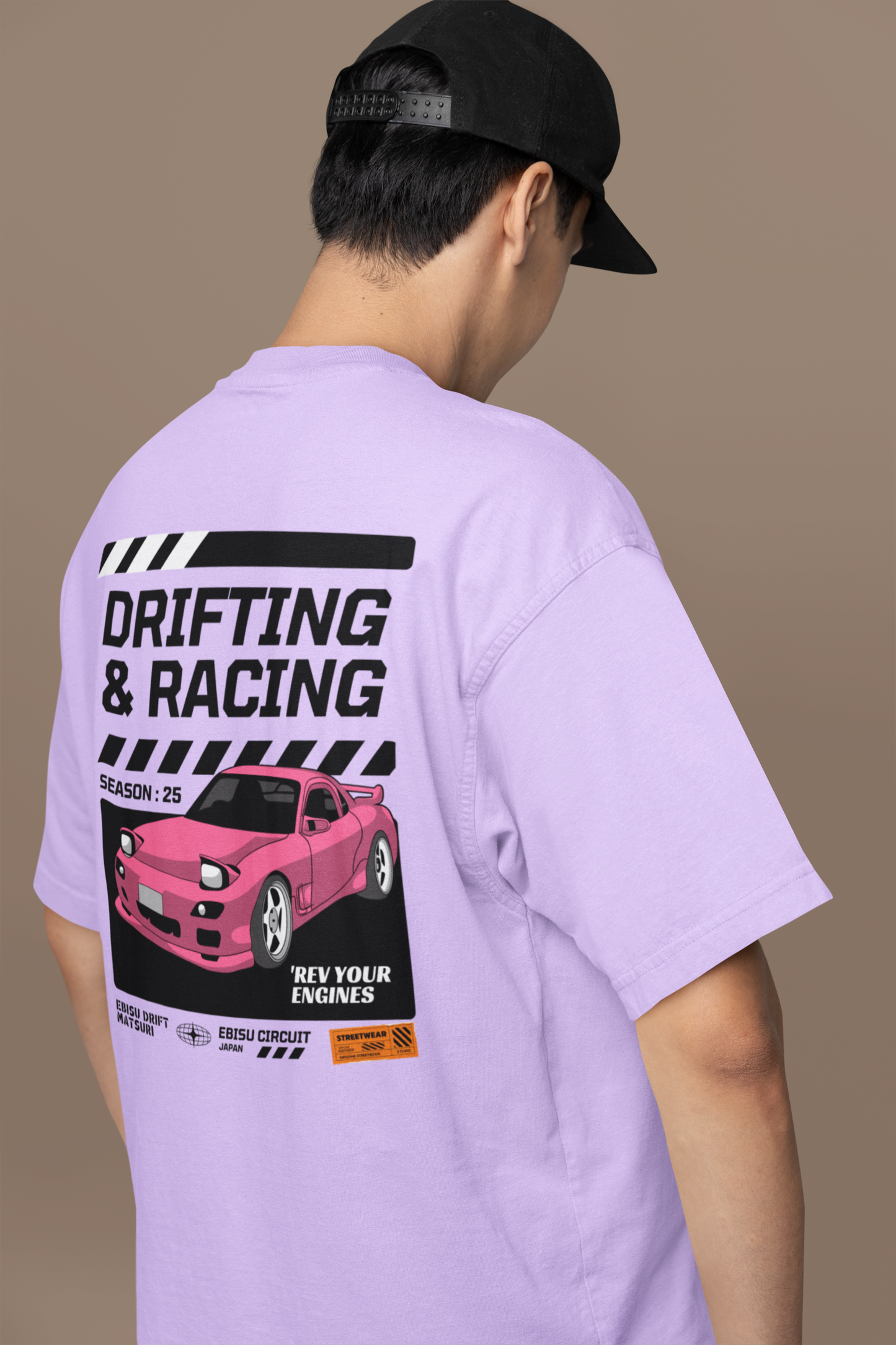 Oversized Printed T-shirt – Drift Racing